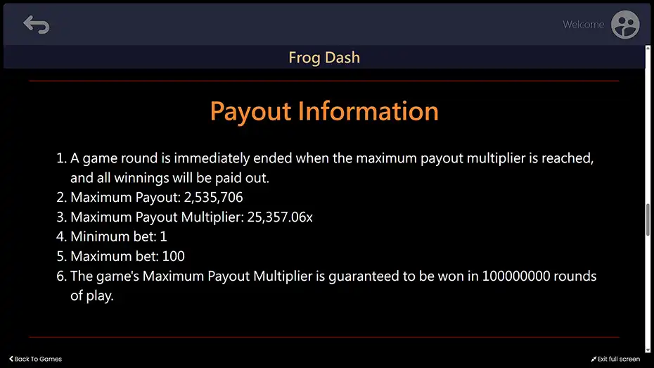 Frog Dash интерфейс игры